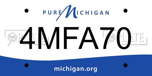 4MFA70 Michigan License Plate