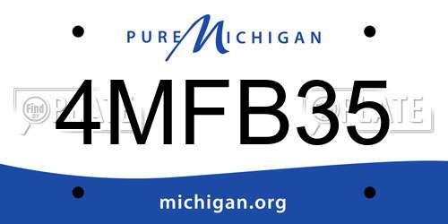4MFB35 Michigan License Plate