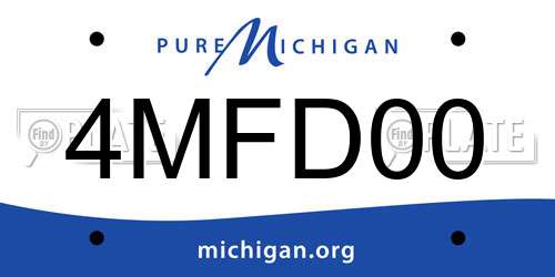 4MFD00 Michigan License Plate
