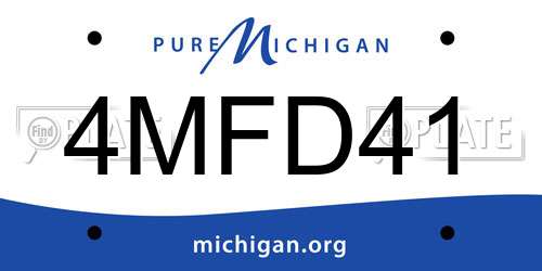 4MFD41 Michigan License Plate