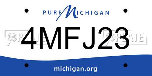 4MFJ23 Michigan License Plate