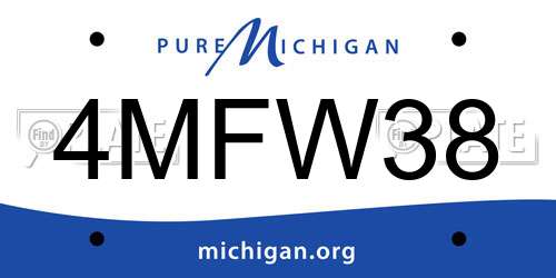 4MFW38 Michigan License Plate