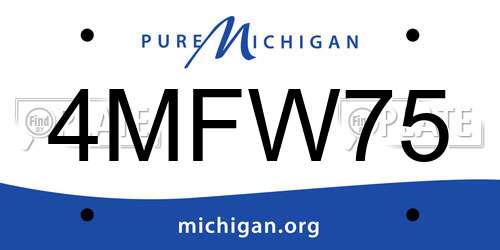 4MFW75 Michigan License Plate