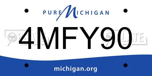 4MFY90 Michigan License Plate