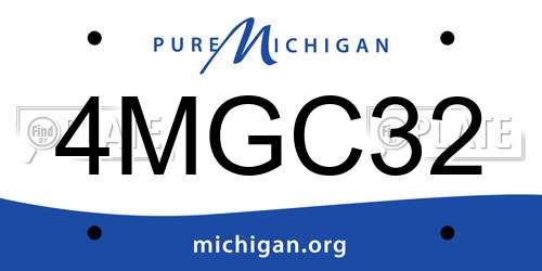 4MGC32 Michigan License Plate