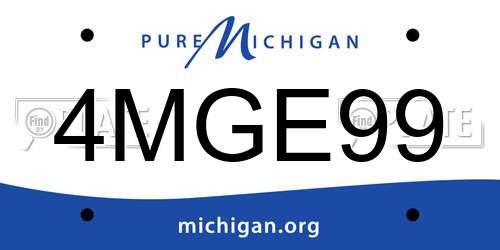 4MGE99 Michigan License Plate