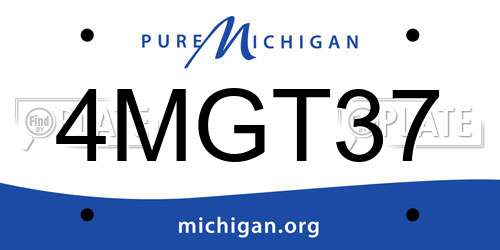 4MGT37 Michigan License Plate
