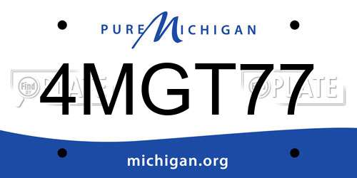4MGT77 Michigan License Plate