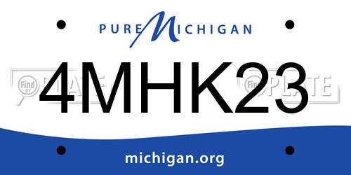 4MHK23 Michigan License Plate