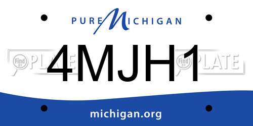4MJH1 Michigan License Plate