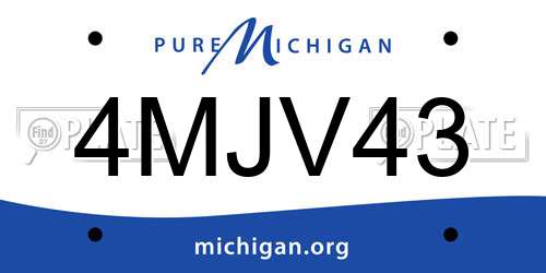 4MJV43 Michigan License Plate
