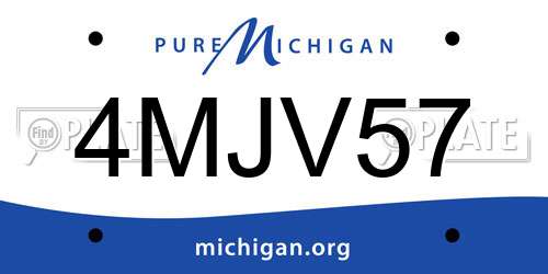 4MJV57 Michigan License Plate