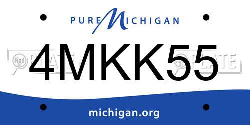 4MKK55 Michigan License Plate