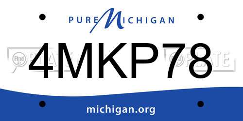 4MKP78 Michigan License Plate