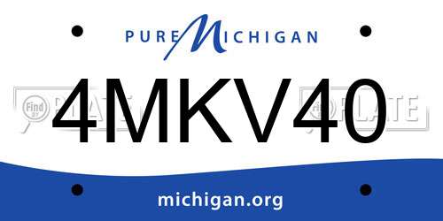4MKV40 Michigan License Plate