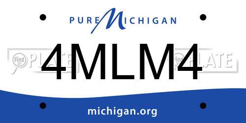 4MLM4 Michigan License Plate