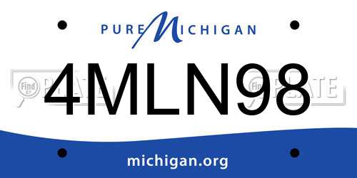 4MLN98 Michigan License Plate