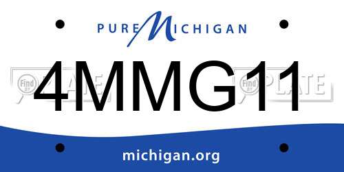 4MMG11 Michigan License Plate