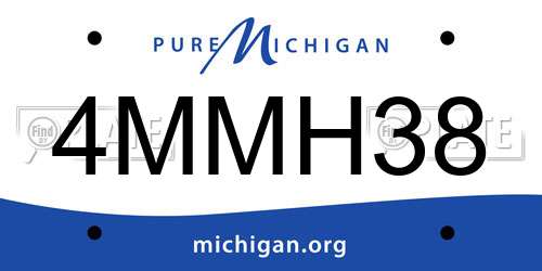 4MMH38 Michigan License Plate