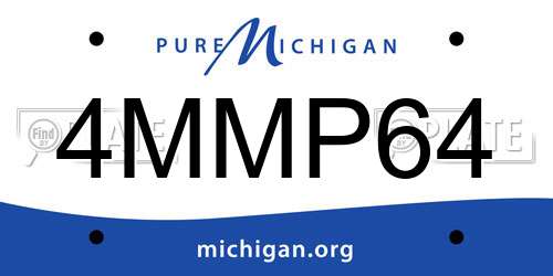 4MMP64 Michigan License Plate