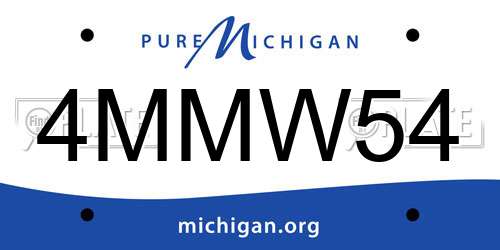 4MMW54 Michigan License Plate