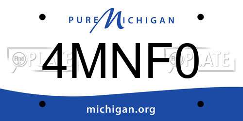4MNF0 Michigan License Plate