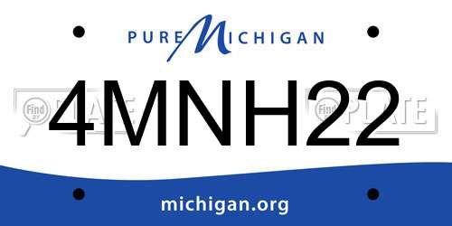 4MNH22 Michigan License Plate