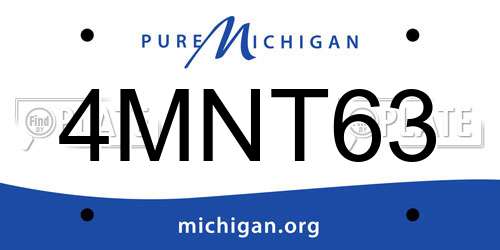 4MNT63 Michigan License Plate