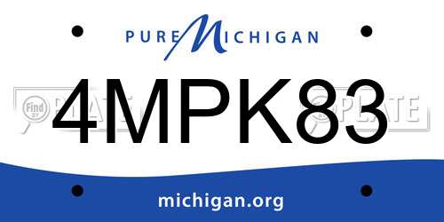 4MPK83 Michigan License Plate