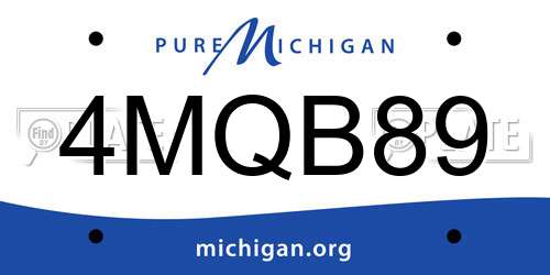 4MQB89 Michigan License Plate