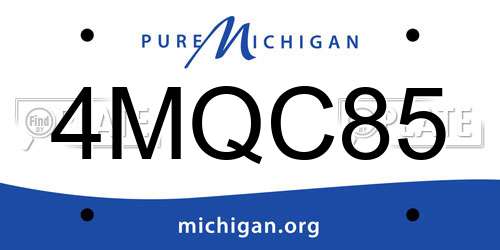 4MQC85 Michigan License Plate