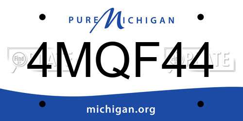 4MQF44 Michigan License Plate