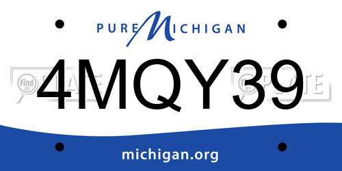4MQY39 Michigan License Plate