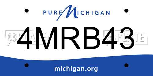 4MRB43 Michigan License Plate