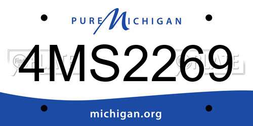 4MS2269 Michigan License Plate