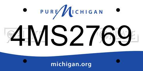 4MS2769 Michigan License Plate