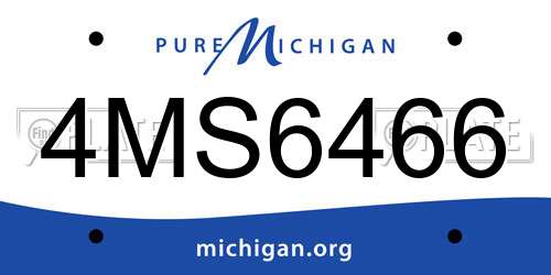4MS6466 Michigan License Plate