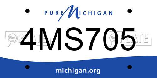 4MS705 Michigan License Plate