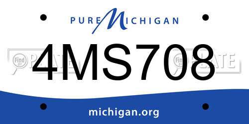 4MS708 Michigan License Plate