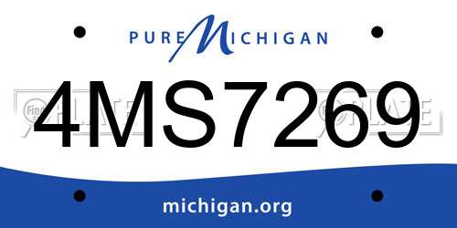 4MS7269 Michigan License Plate