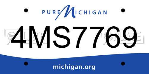4MS7769 Michigan License Plate