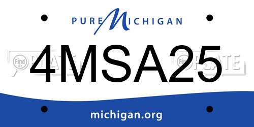 4MSA25 Michigan License Plate