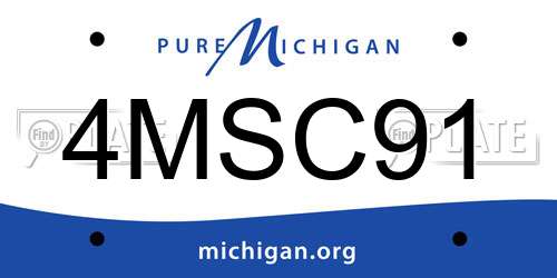4MSC91 Michigan License Plate