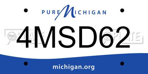 4MSD62 Michigan License Plate