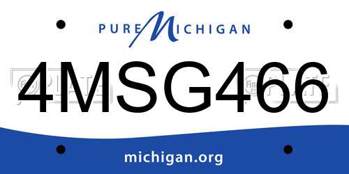 4MSG466 Michigan License Plate