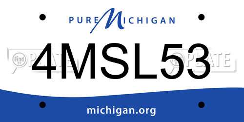 4MSL53 Michigan License Plate
