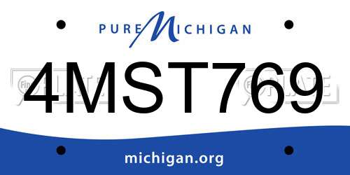 4MST769 Michigan License Plate