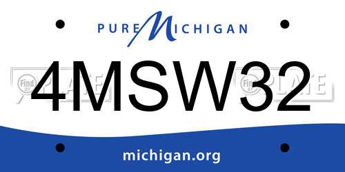 4MSW32 Michigan License Plate