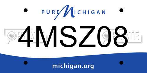 4MSZ08 Michigan License Plate