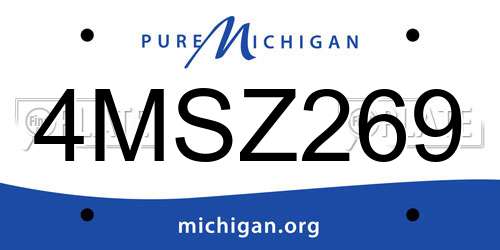 4MSZ269 Michigan License Plate